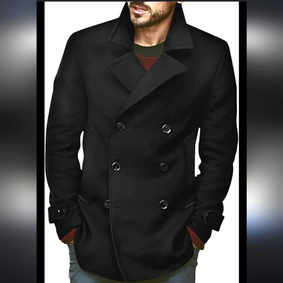 21Men LA Wool Thinsulate Mariners Classic Double Breasted Winter Coat Luxury - Picture 14 of 16